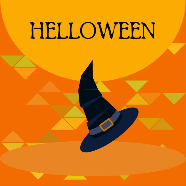 Halloween Cappello Vettoriale Sfondo Vettoriale Illustrazione — Vettoriale Stock