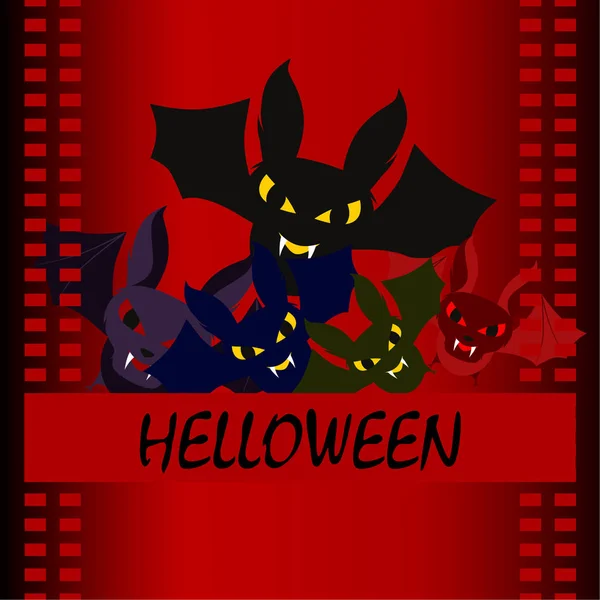 Halloween Bats Halloween Poster Vector — Stock Vector