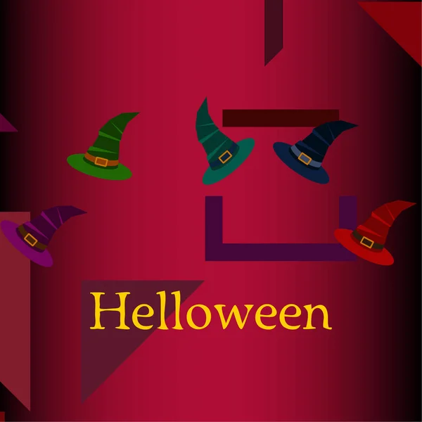 Halloween Witch Hats Vector Background — Stock Vector