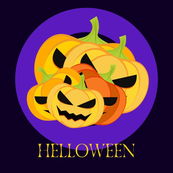 Fondo Halloween Con Calabazas Ilustración Vectorial — Vector de stock