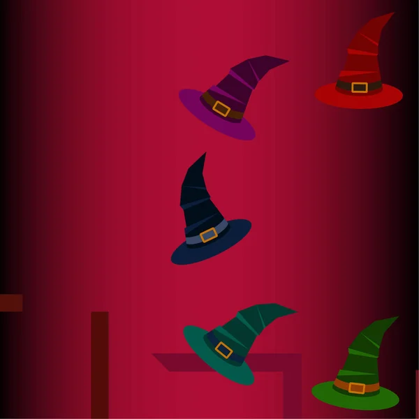 Halloween Sombreros Brujas Vector Fondo — Vector de stock