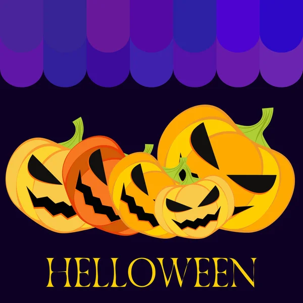 Halloween Háttér Sütőtök Vektor Illusztráció — Stock Vector