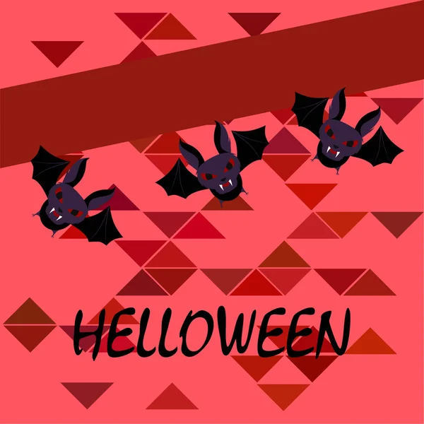 Morcegos Halloween Cartaz Halloween Vector —  Vetores de Stock