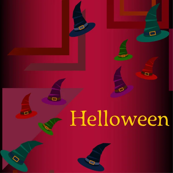 Halloween Hexenhüte Vektor Hintergrund — Stockvektor