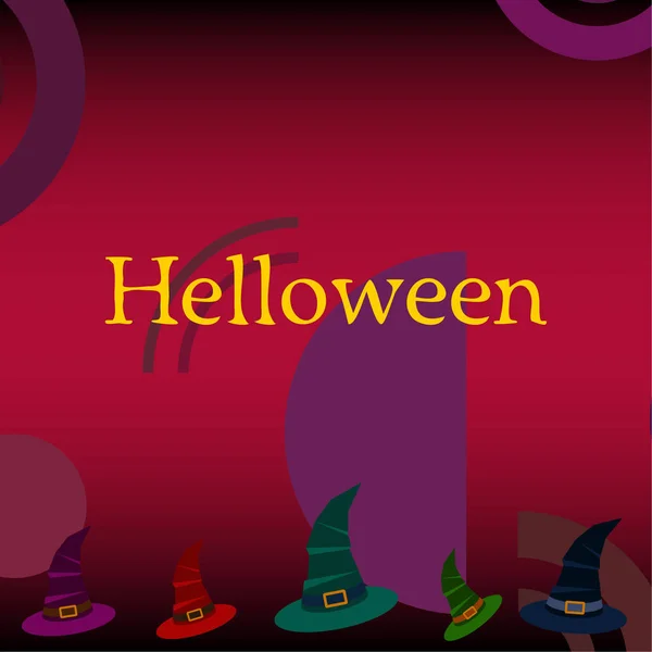 Halloween Fond Avec Chapeaux Sorcière Carte Halloween — Image vectorielle