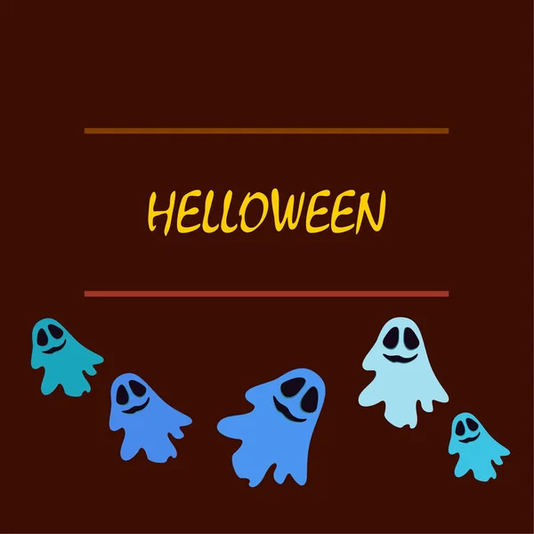 Halloween Vektorbakgrund Med Spöken Illustration — Stock vektor