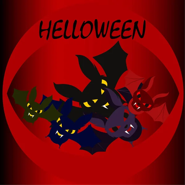 Nietoperze Halloween Halloween Plakat Wektor — Wektor stockowy