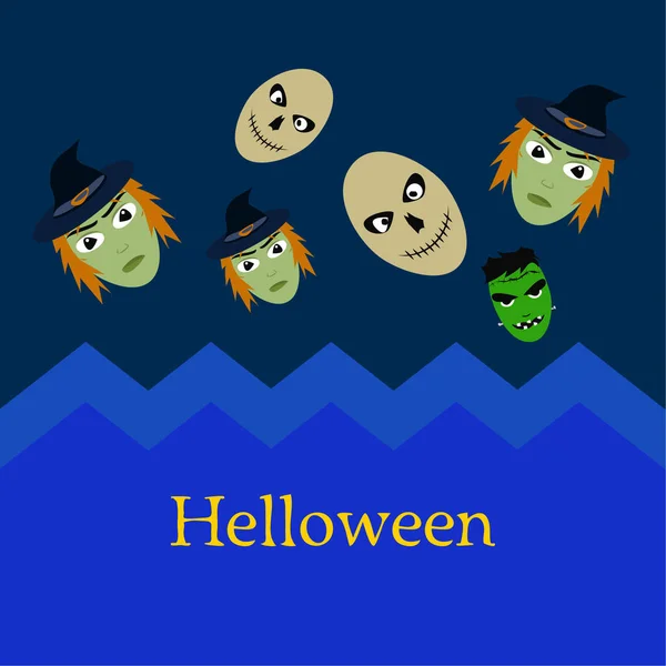 Halloween Pozadí Lebkami Vektorové Ilustrace — Stockový vektor