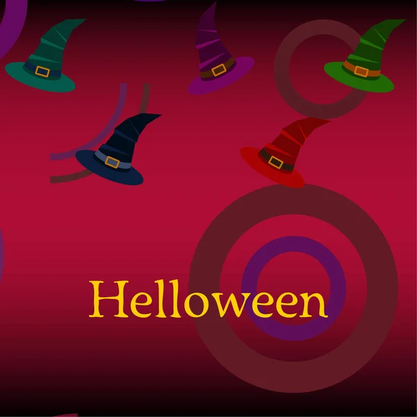 Halloween Hexenhüte Vektor Hintergrund — Stockvektor