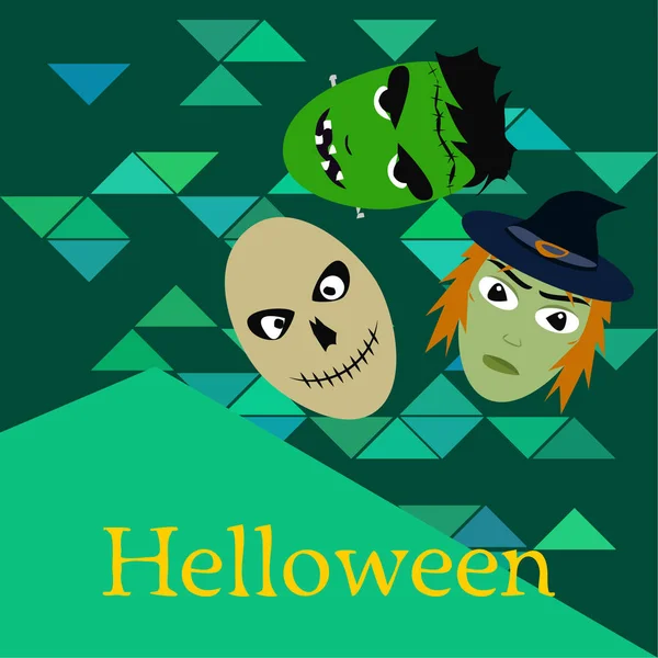 Halloween Autumn Background Skulls Vector Illustration — Stock Vector