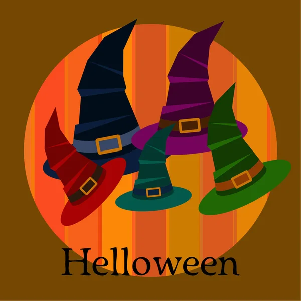 魔女の帽子とハロウィーンのベクトルの背景 — ストックベクタ