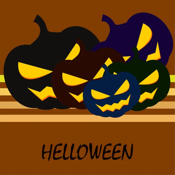 Citrouilles Halloween Lanternes Fond Vectoriel — Image vectorielle