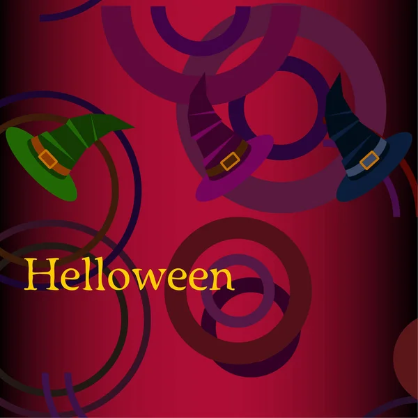 魔女帽子ハロウィン背景 ハロウィン カード — ストックベクタ