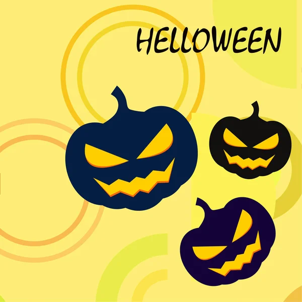 Halloween Achtergrond Met Pompoenen Vector Illustratie — Stockvector