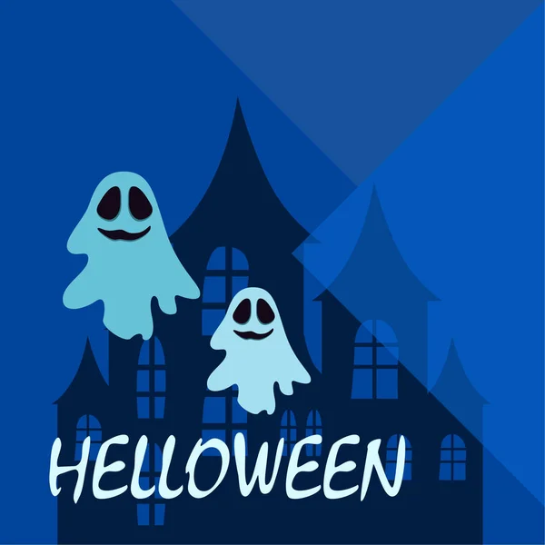 Halloween Hintergrund Mit Geistern Vektorillustration — Stockvektor