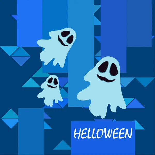 Fondo Halloween Con Fantasmas Ilustración Vectorial — Vector de stock