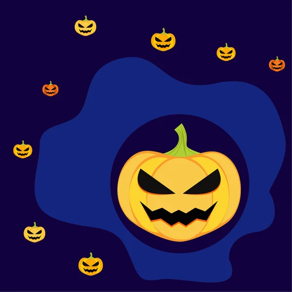 Halloween Citrouilles Fond Illustration Vectorielle — Image vectorielle