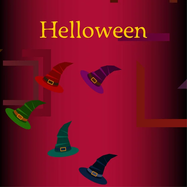 Halloween Hexenhüte Vektor Hintergrund — Stockvektor