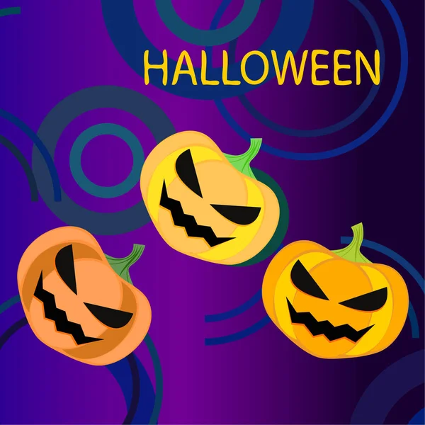 Sfondo Zucche Halloween Illustrazione Vettoriale — Vettoriale Stock