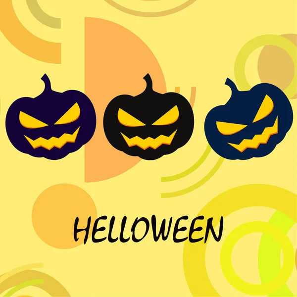 Halloween Bakgrund Med Pumpor Vektor Illustration — Stock vektor