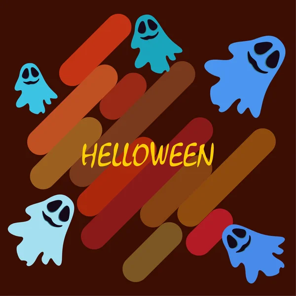 Ilustración Halloween Con Fantasmas Vector Fondo — Vector de stock