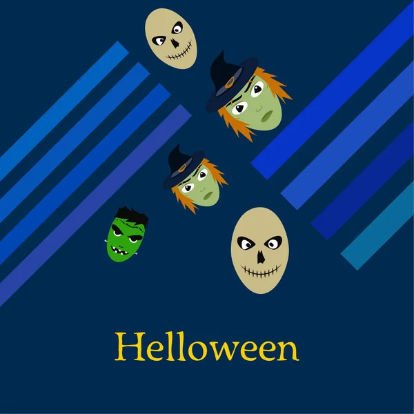 Halloween Achtergrond Met Schedels Vectorillustratie — Stockvector