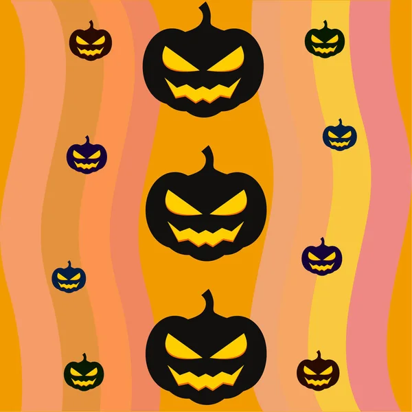 Halloween Zucche Illustrazione Vettore Sfondo — Vettoriale Stock