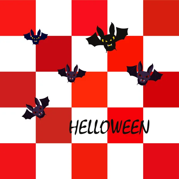 Halloween Fladdermöss Bakgrund Halloween Affisch Vektorillustration — Stock vektor