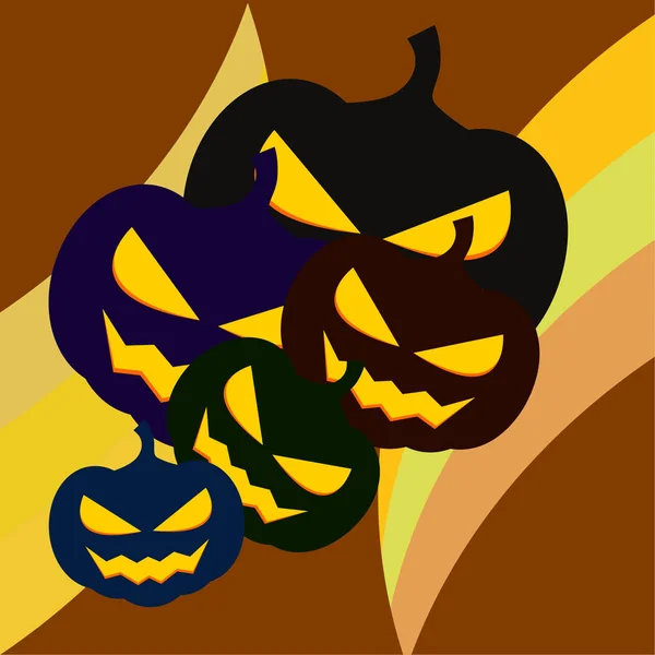 Citrouilles Halloween Lanternes Fond Vectoriel — Image vectorielle