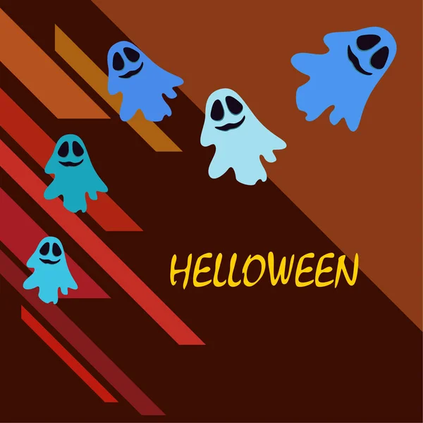 Halloween Illustration Ghosts Vector Background — Stock Vector