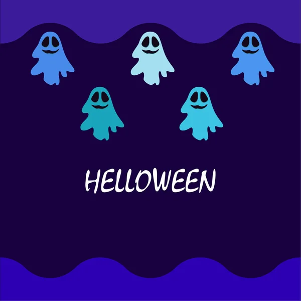 Halloween Ghosts Illusztráció Vektor Háttér — Stock Vector