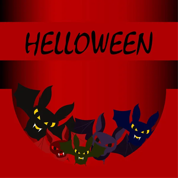 Murciélagos Halloween Cartel Halloween Vector — Vector de stock