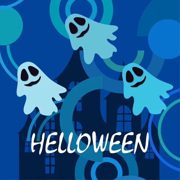 Tło Wektor Halloween Duchy Ilustracja — Wektor stockowy