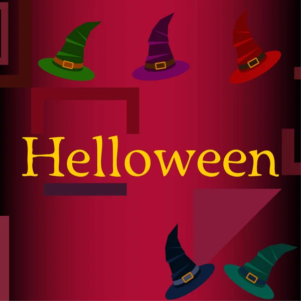Halloween Sombreros Brujas Vector Fondo — Archivo Imágenes Vectoriales