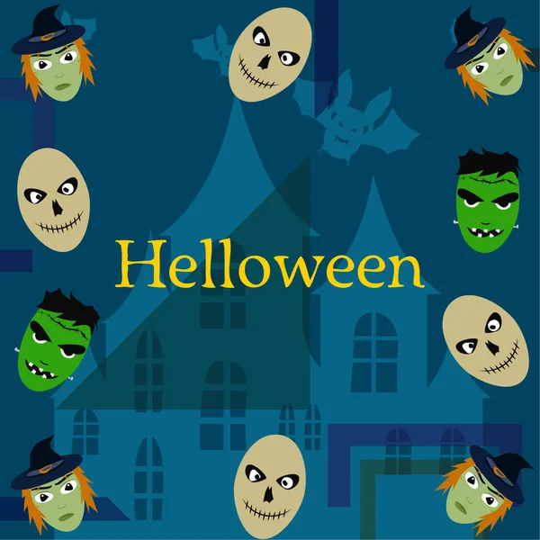 Halloween Pozadí Lebkami Vektorové Ilustrace — Stockový vektor