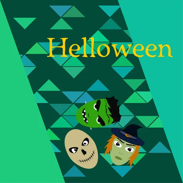 Podzimní Halloween Pozadí Lebkami Vektorové Ilustrace — Stockový vektor