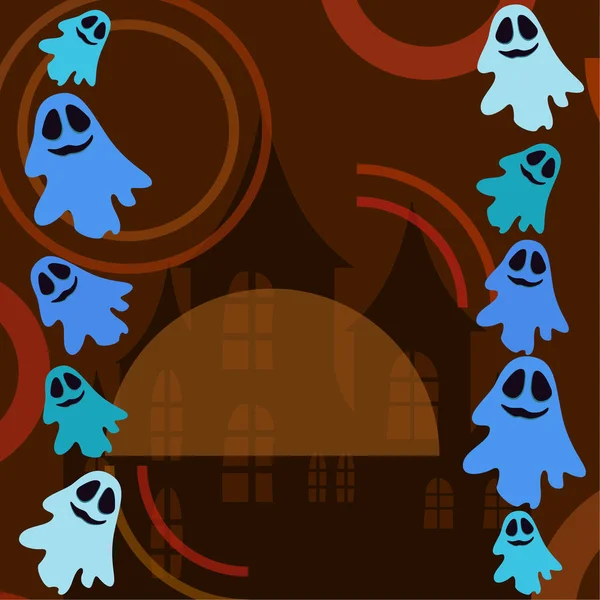 Ilustrace Halloween Duchy Vektorové Pozadí — Stockový vektor