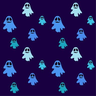 Cadılar Bayramı illüstrasyon hayaletleri, vektör arka plan