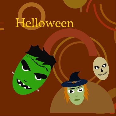 Cadılar Bayramı arka plan kafatasları, vektör çizim ile