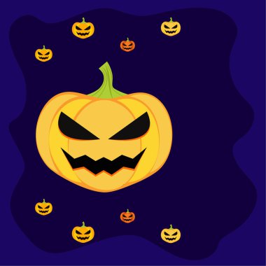 Halloween Pumpkins arka plan, vektör çizim. 