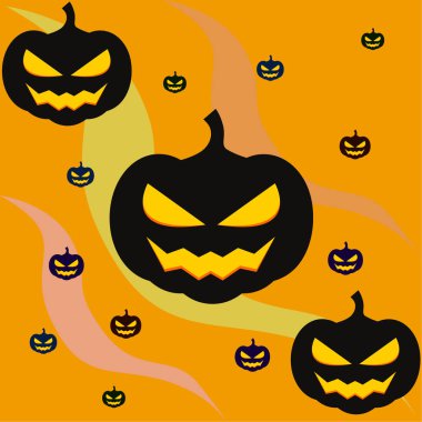 Halloween pumpkins illüstrasyon vektör arka plan