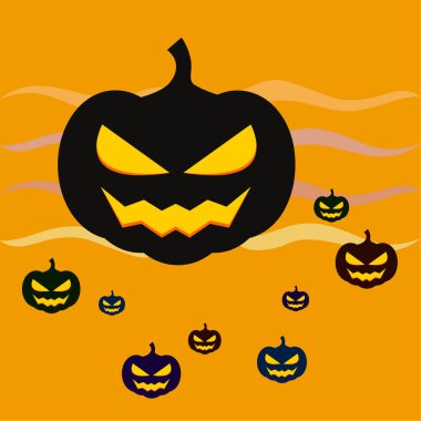 Halloween pumpkins illüstrasyon vektör arka plan