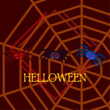 Cadılar Bayramı arka plan örümcekler vektör çizim ile