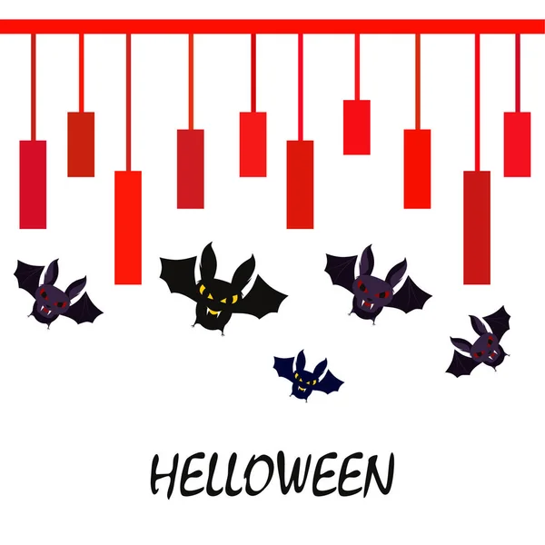 Halloween Netopýři Pozadí Halloween Plakát Vektorové Ilustrace — Stockový vektor