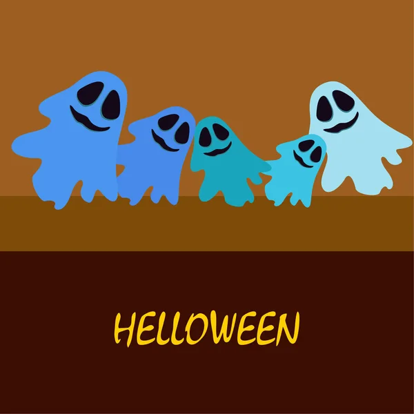 Halloween Vector Background Ghosts Illustration — Stock Vector