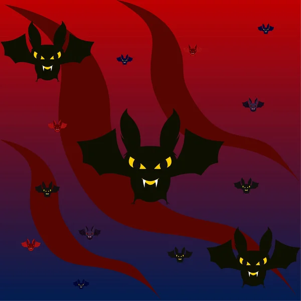 Murciélagos Halloween Cartel Halloween Ilustración Vectorial — Vector de stock