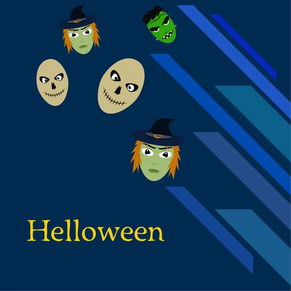 Fondo Halloween Con Calaveras Ilustración Vectorial — Archivo Imágenes Vectoriales