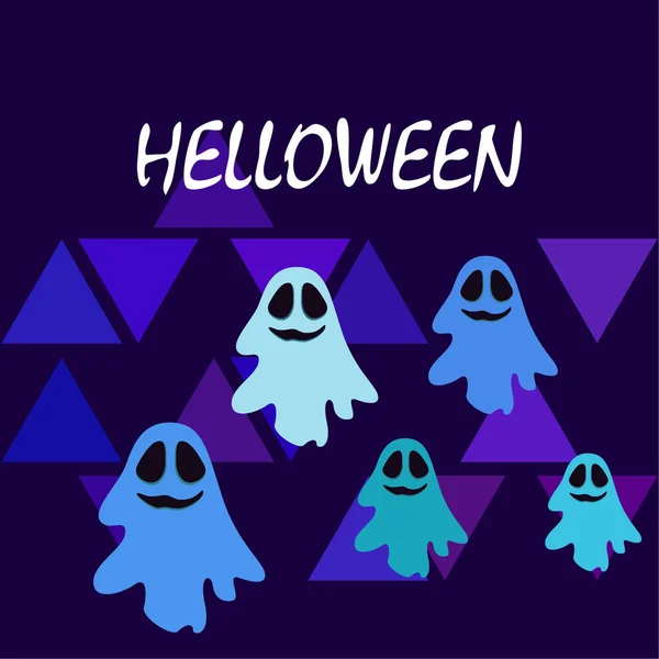 Halloween Geesten Illustratie Vector Achtergrond — Stockvector