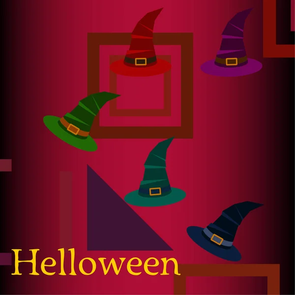 Halloween Witch Hats Vector Background — Stock Vector