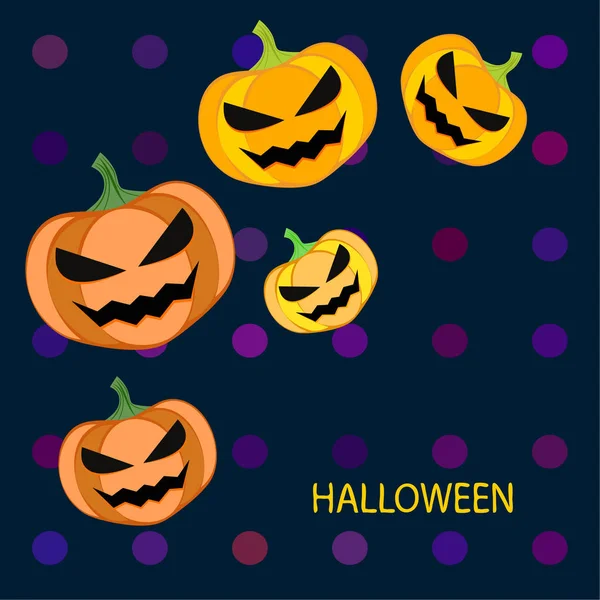 Halloween Lanterns Pumpkins Background Vector Illustration — Stock Vector